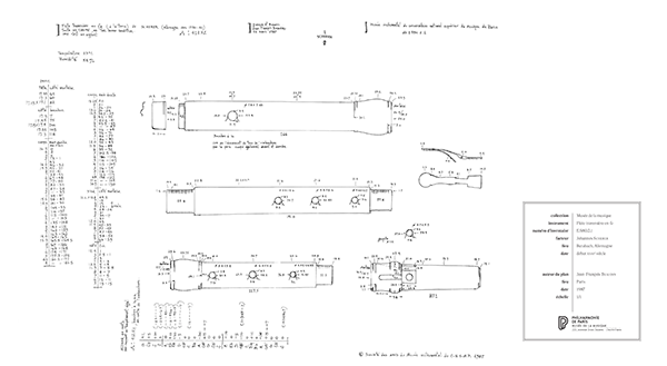 Flûte traversière en fa [E.980.2.1] - Plan