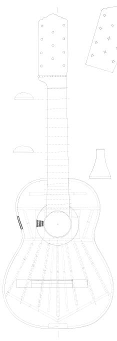 Dessin technique guitare E.987.1.1